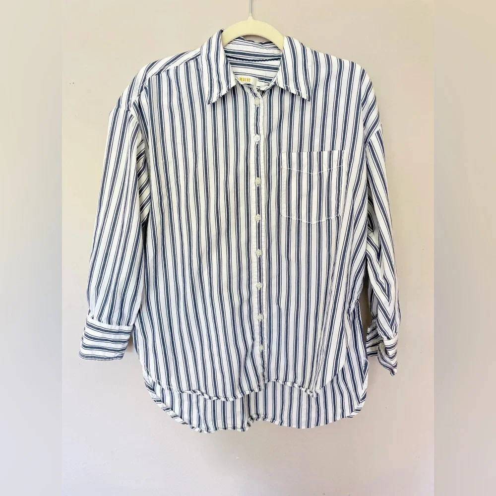 Anthropologie Maeve The Bennet Oversized Button Down Shirt - Picture 3 of 5